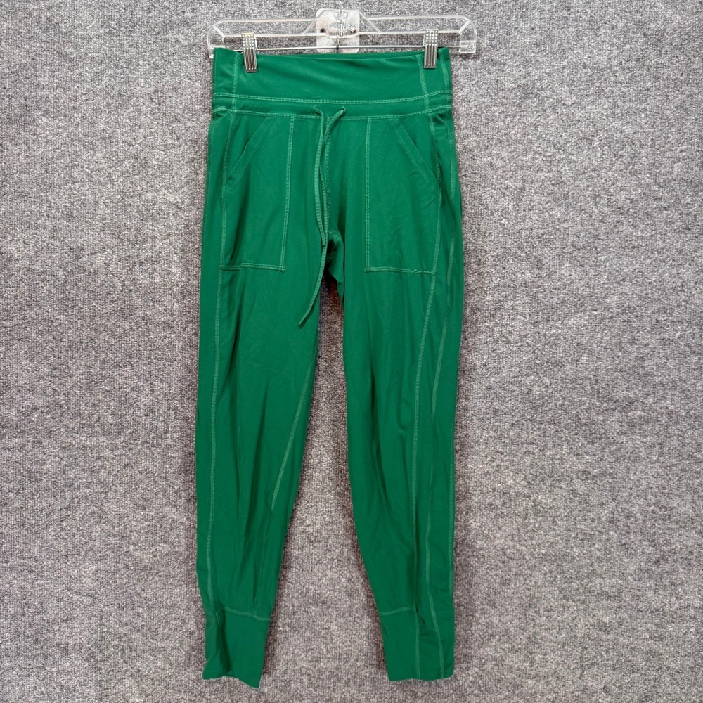 Free People Movement Joggers Womens XS Green Pockets Sweatpants Athleisure Yoga